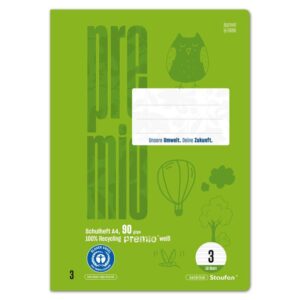 Staufen® Schulheft green Lineatur 3 liniert DIN A4 ohne Rand, 16 Blatt