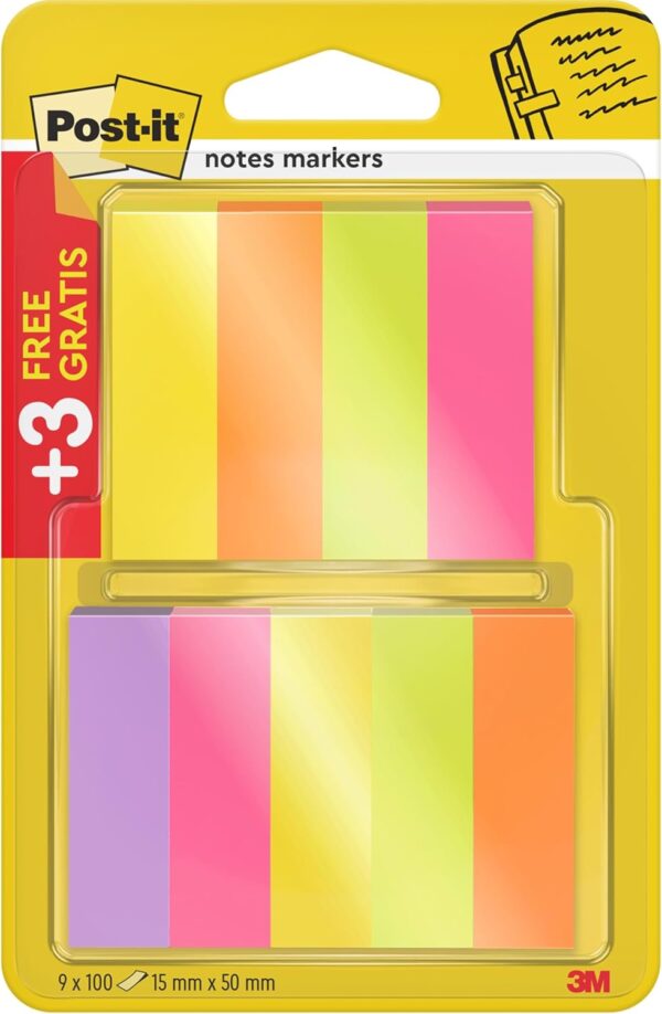 Post-it® Page Marker neon Haftmarker farbsortiert 9x 100 Streifen