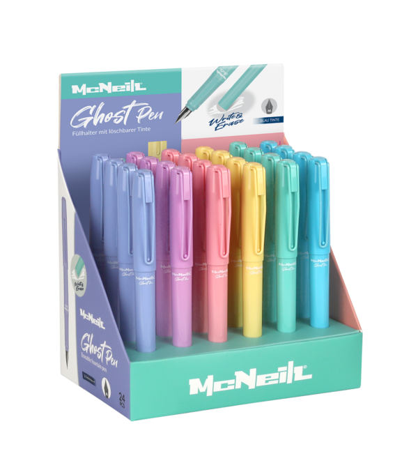McNeill Radierbare Füllhalter mit Metallclip - Pastel Faben
