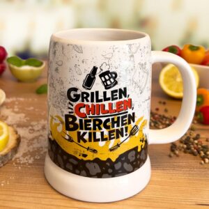 Bierkrug »Grillen, Chillen, Bierchen killen!«