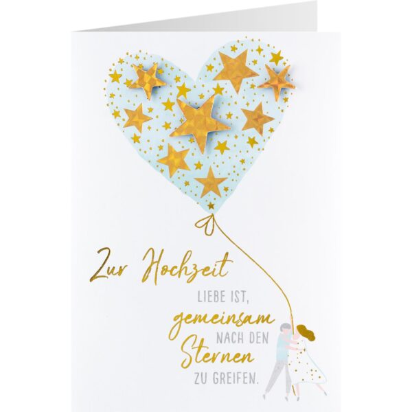 Grußkarte »Zur Hochzeit - Liebe ist, gemeinsam nach den Sternen zu greifen«