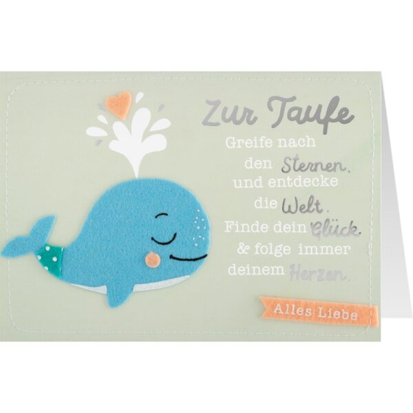 Grußkarte mit Filz »Zur Taufe«