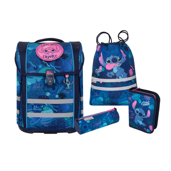 McNeill Schulranzen-Set PERFECTO, 5tlg. DISNEY – STITCH + Bonuszugabe