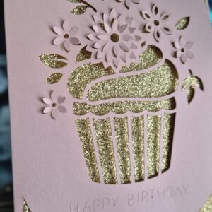DIY Geburtstagskarte Cupcake - Farbe anpassbar