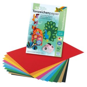 folia Tonpapier farbsortiert DIN A3 130 g/qm 10 Blatt