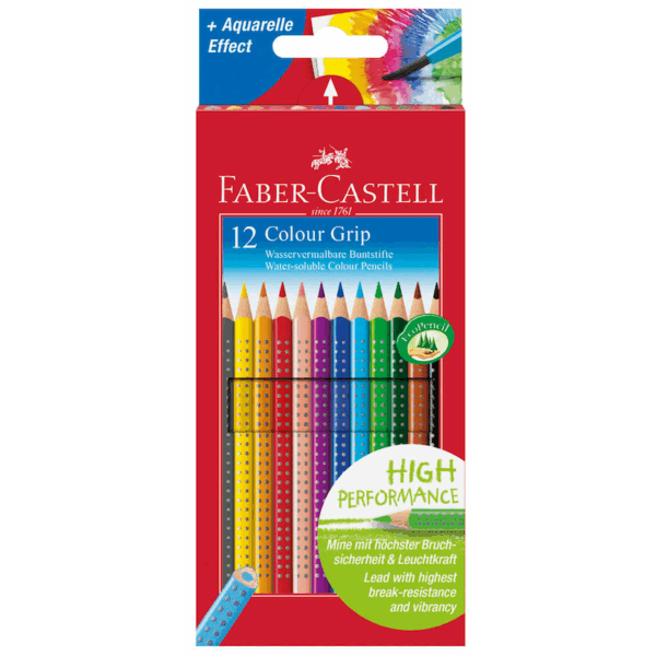 FABER-CASTELL Colour GRIP Buntstifte farbsortiert, 12 St.