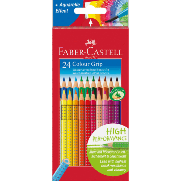 FABER-CASTELL Colour GRIP Buntstifte farbsortiert, 24 St.